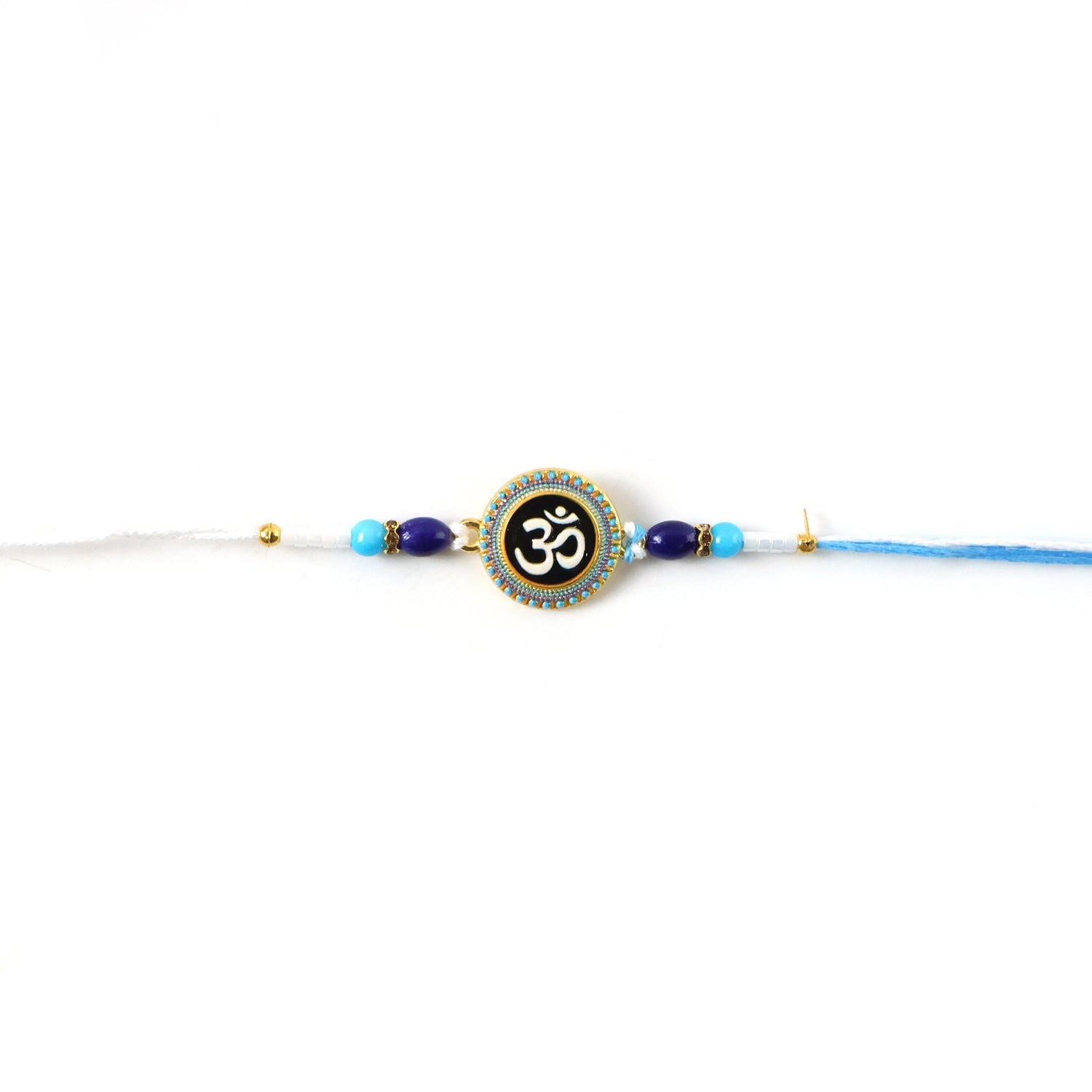 Om Symbol Rakhi Elegant Beaded Design for Raksha Bandhan (10pcs)