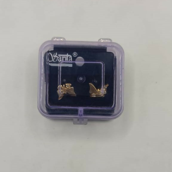 Dainty Gold Butterfly Stud Earrings with AD for women & girls