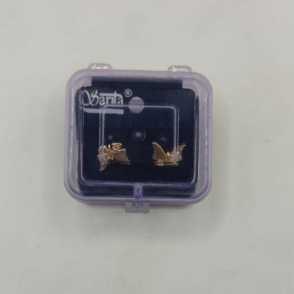 Dainty Gold Butterfly Stud Earrings with AD for women & girls