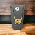 Traditional Gold-Tone Dual Pendant Mangalsutra – Elegant Black Bead Chain