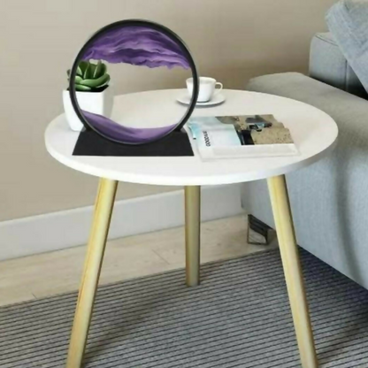 Premium Rotating Circular Sandscape Art Lamp for Home & Office Décor | Mesmerizing Flowing Sand Display with Elegant Black Frame | Relaxation Desktop Showpiece for Living Room, Bedroom & Work Desk | Calming Stress-Relief Motion Art Gift