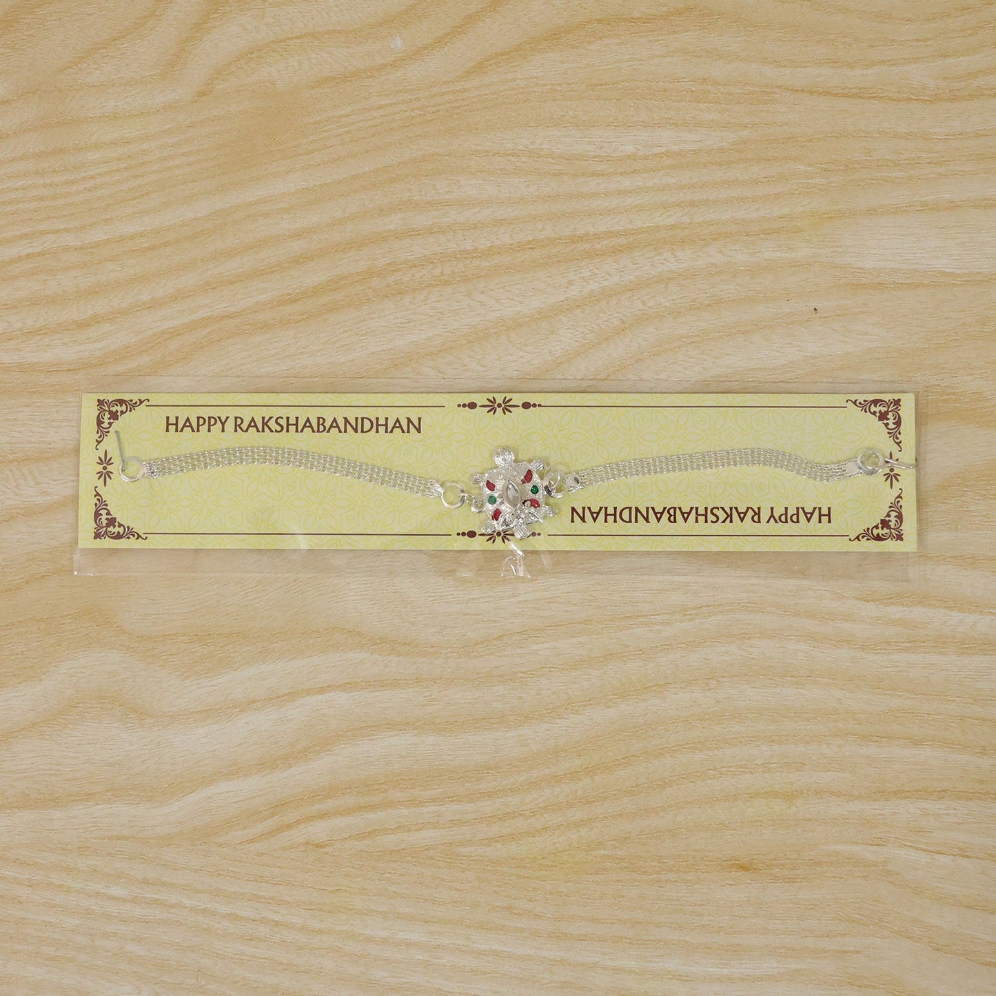 Turtle Rakhi Silver Finish with Enamel Highlights (10pcs)