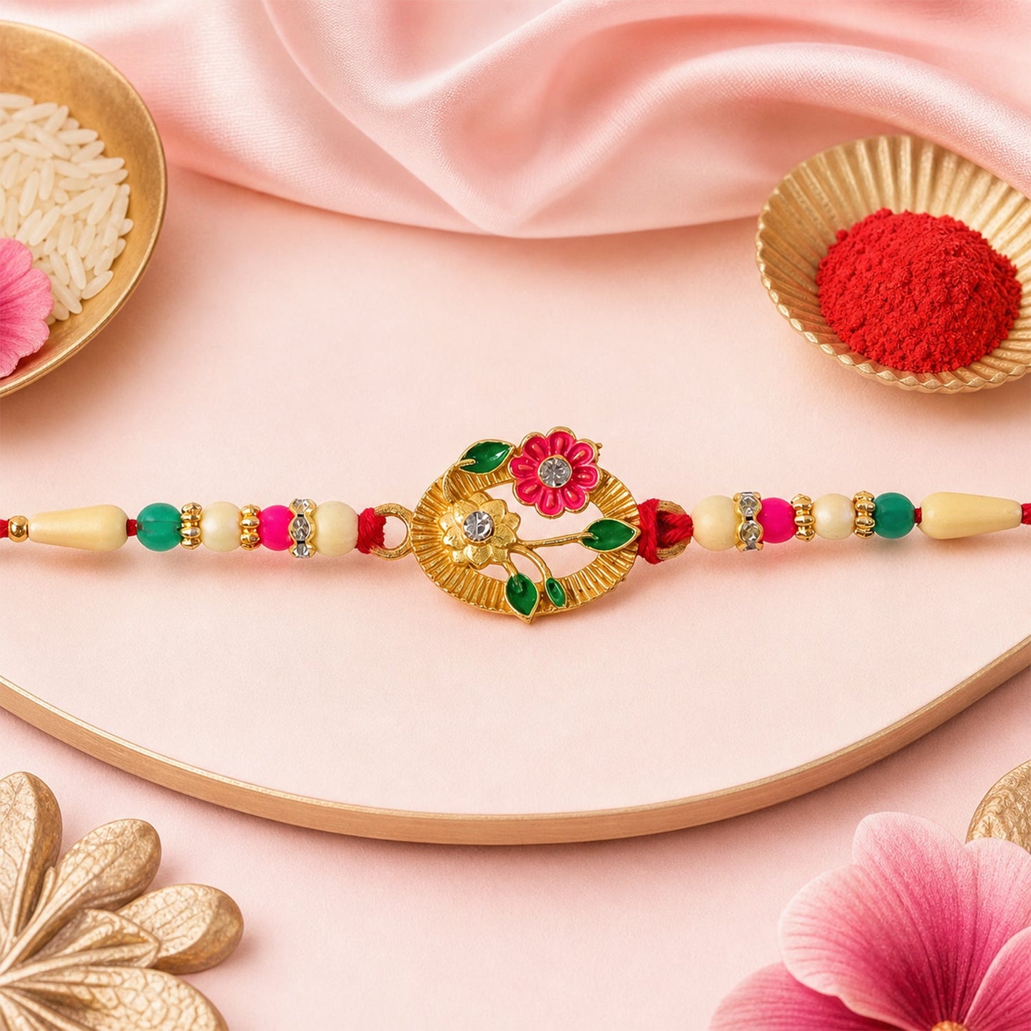 Flower Motif Rakhi Festive Design for Brothers (10pcs)