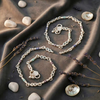 Ethnic Silver-Plated Payal with Colorful Floral Enamel and Jingle Bell Charms