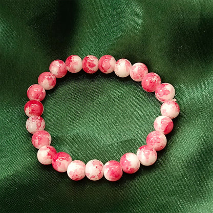 Pink Glass Beads Bracelet