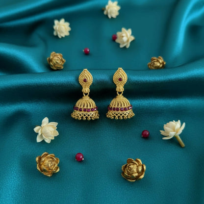 Elegant Gold Plated Jhumki Earrings for Women & Girls | Traditional Party Wear