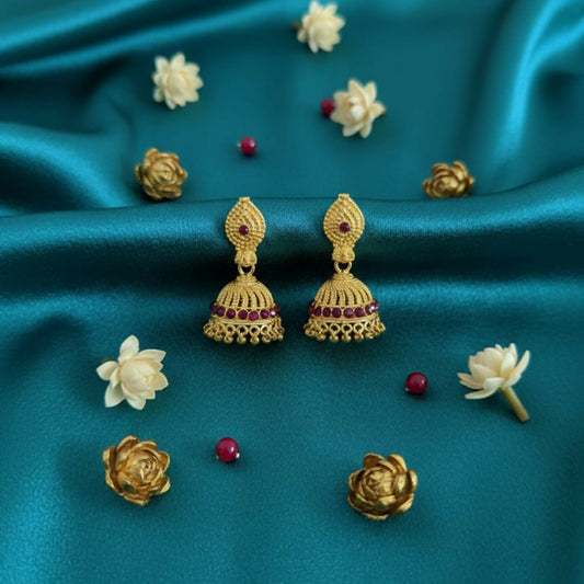 Elegant Gold Plated Jhumki Earrings for Women & Girls | Traditional Party Wear