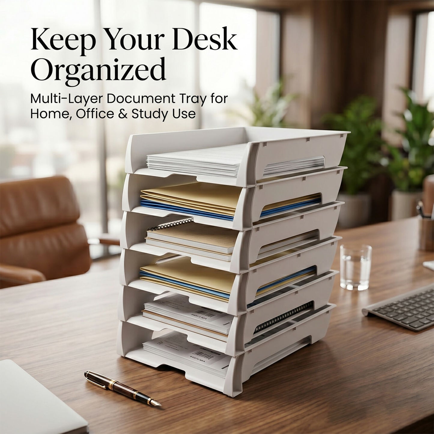 Close-up of Khyati document manager tray structure