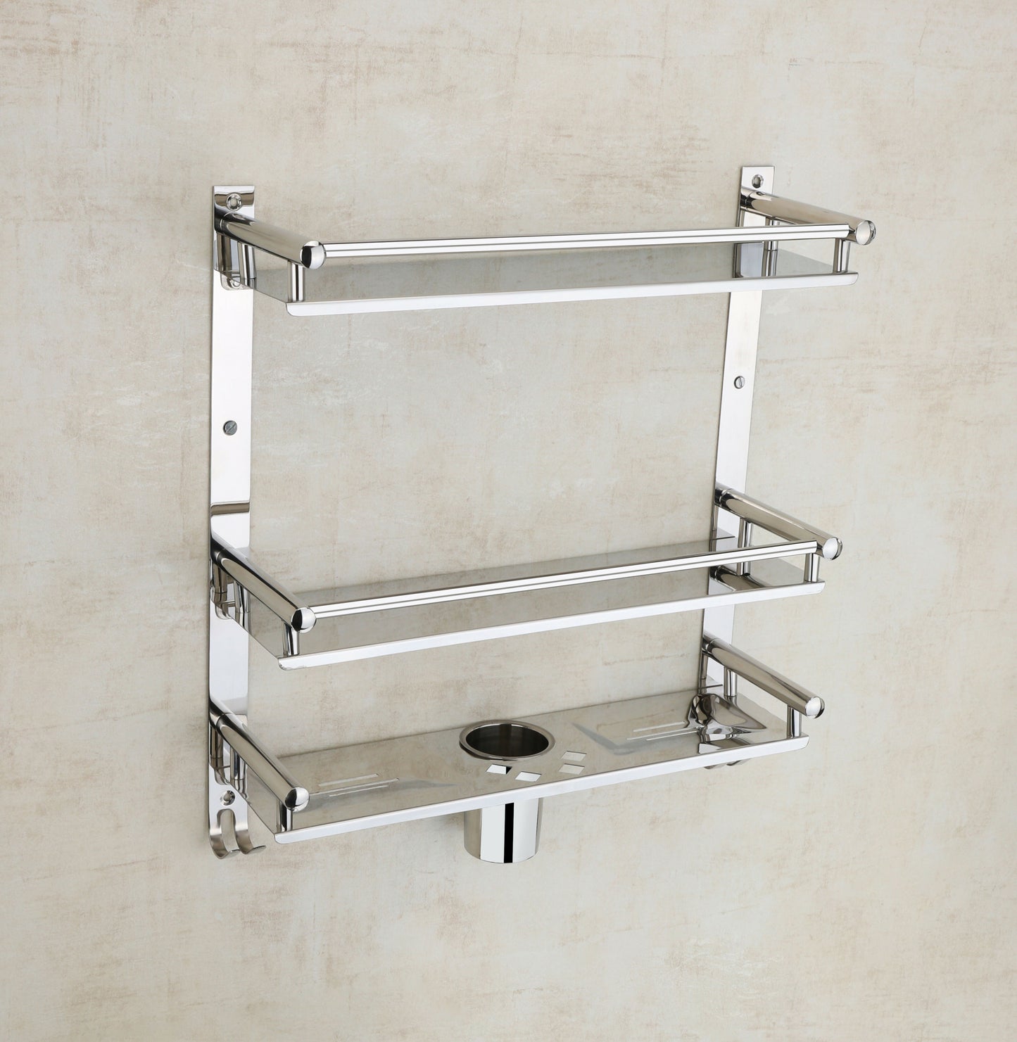 6 in 1 Wall Mounted Storage Shelf Organizer Rack for Bathroom & Kitchen Use