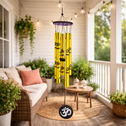 Golden Om Metal Wind Chime for Home Balcony Entrance and Garden Decor