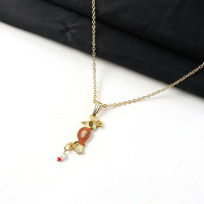 Traditional Bird Design Pendant Necklace with Chain for Women
