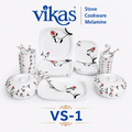 VIKAS Square Series 37 Pc Melamine Dinner Set with Floral Print Tableware Collection