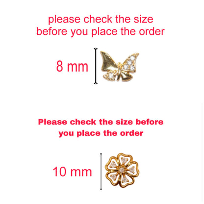 Gold Flower & Butterfly Stud Earrings Set with AD for women & girls Combo Pack of 2