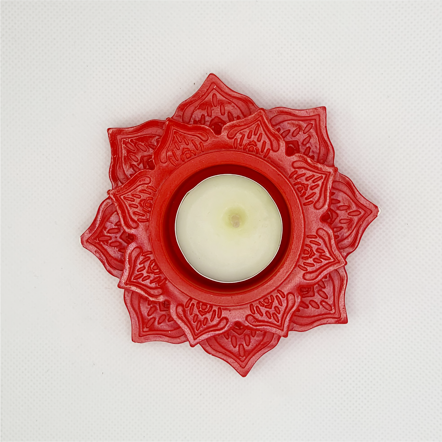 Lotus Diya red tealight candle Elegant Home Decor Handmade.