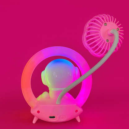 Lucky Doll Astronaut Desk Lamp with Fan, USB Rechargeable Kids Night Light
