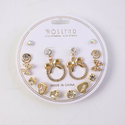 Variety of 7 gold plated pearl drop earrings for women and girls in combo pack