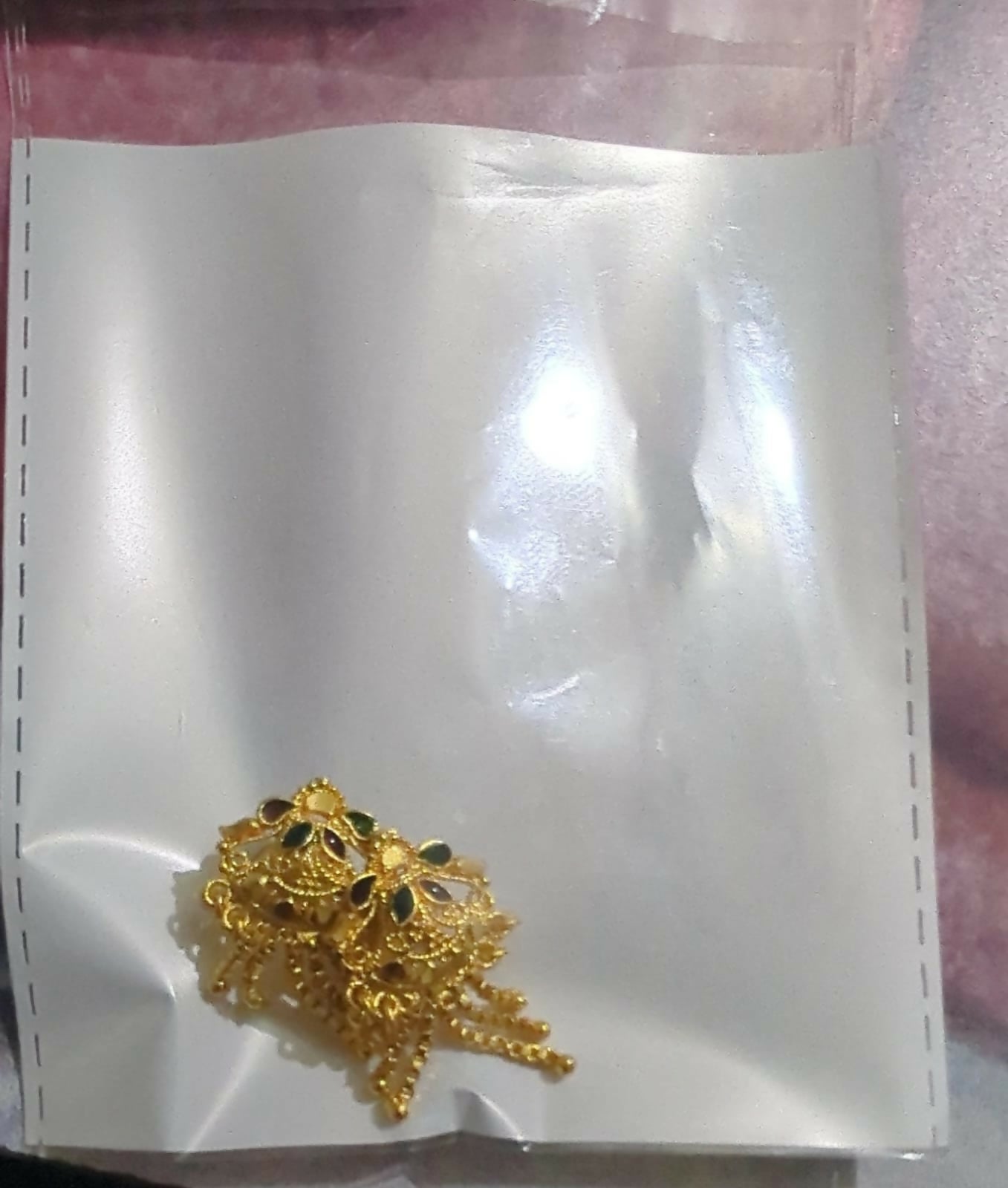 5 Line Side Latkan Golden Earrings with Mina for Women & Girls – Fancy Gift