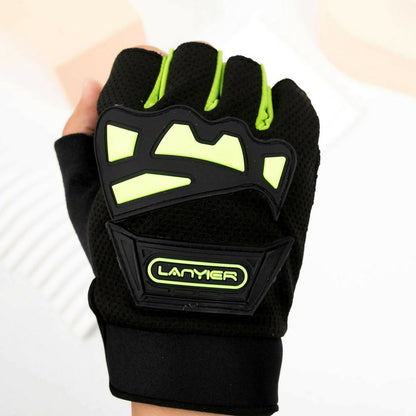 Unisex Half Finger Gym Gloves with Anti-Slip Grip and Protective Padding for Weightlifting, Cycling, and Fitness – 3 Pair
