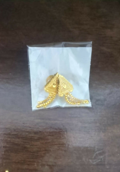 Nice 3 Line Golden Earrings for Women & Girls – Traditional Fancy Jewellery Gift