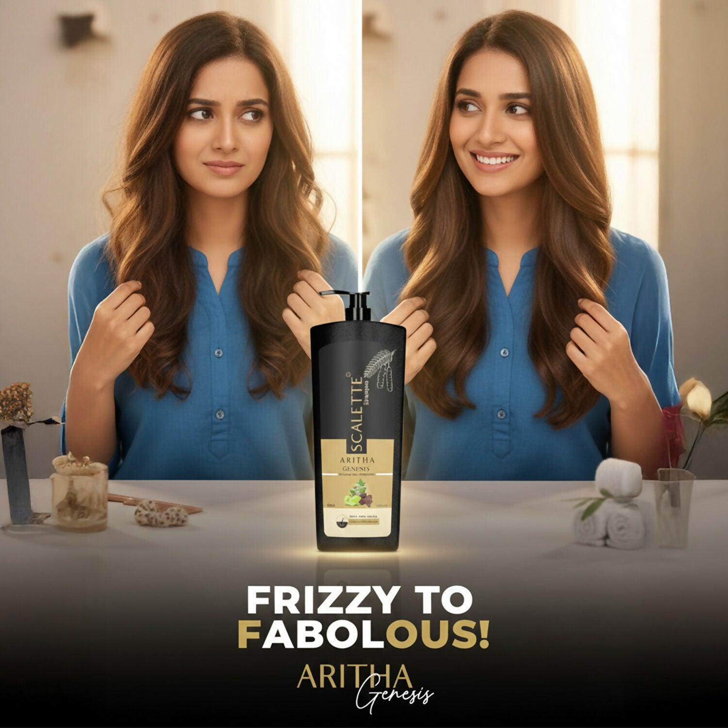 Scalette Aritha Genesis Shampoo & Conditioner for Natural Care, Shine & Healthy-Looking Hair