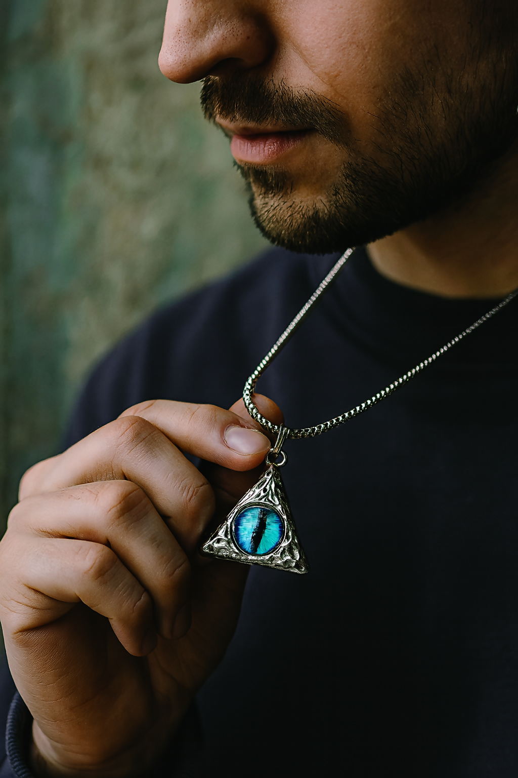 Illuminati Horus Demon Blue Chain Pendant