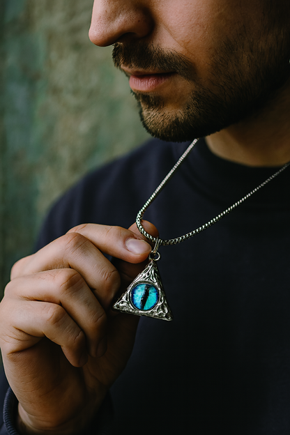 Illuminati Horus Demon Blue Chain Pendant