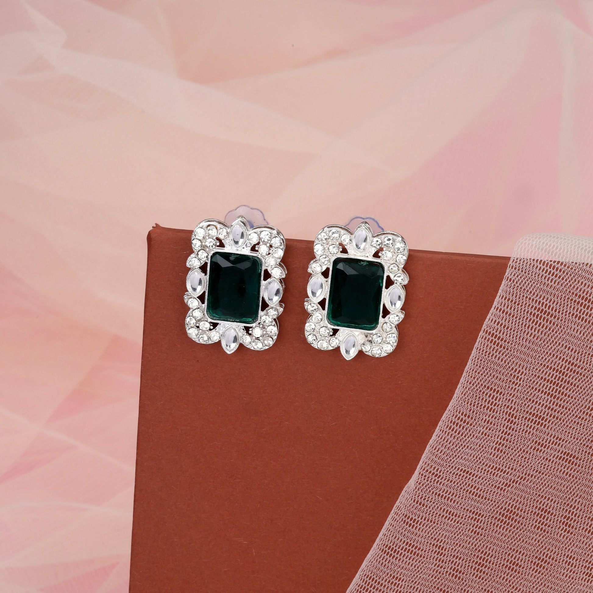 Brilliant Silver-Tone All-Crystal Drop Necklace Set