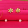 Gold Plated Floral Stud Earrings – Elegant Everyday Wear