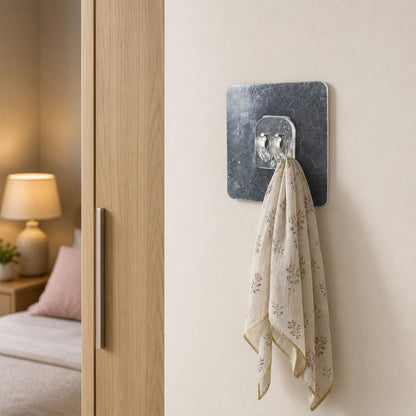 Self adhesive transparent wall hook