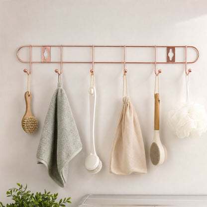 Hook rail towels utensils coats