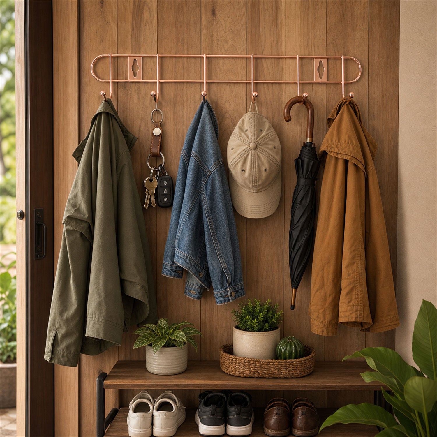 Wall hook rack detail