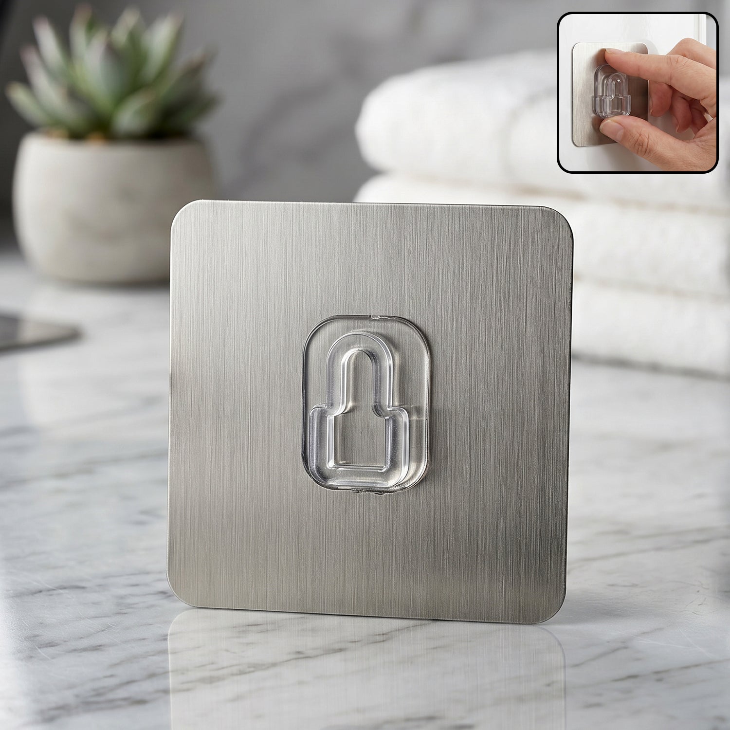 Adhesive plastic wall hook hanger