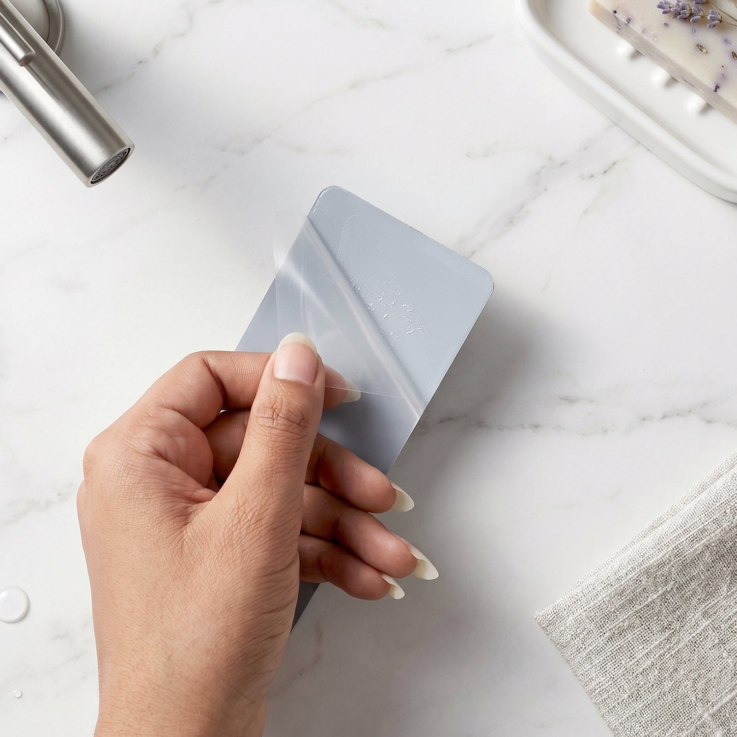 Self adhesive hook organization