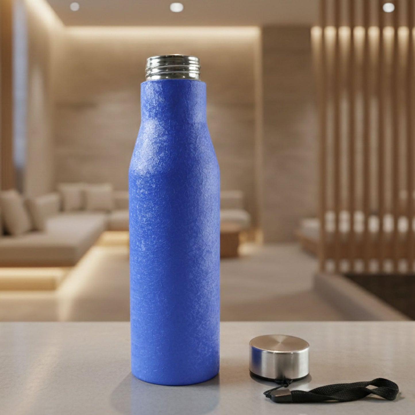 Custom Classic Stainless Steel Water Bottle Blue Color (1000 ML, 1 Piece)