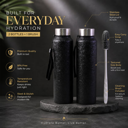 Buy 1 Stainless Steel Water Bottle with Free Cleaning Brush and Bottle (1 Set)