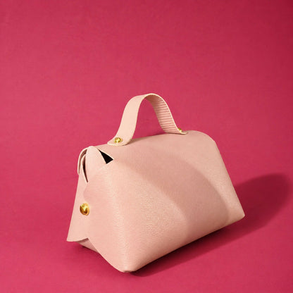 Pink mini handbag with handle detail
