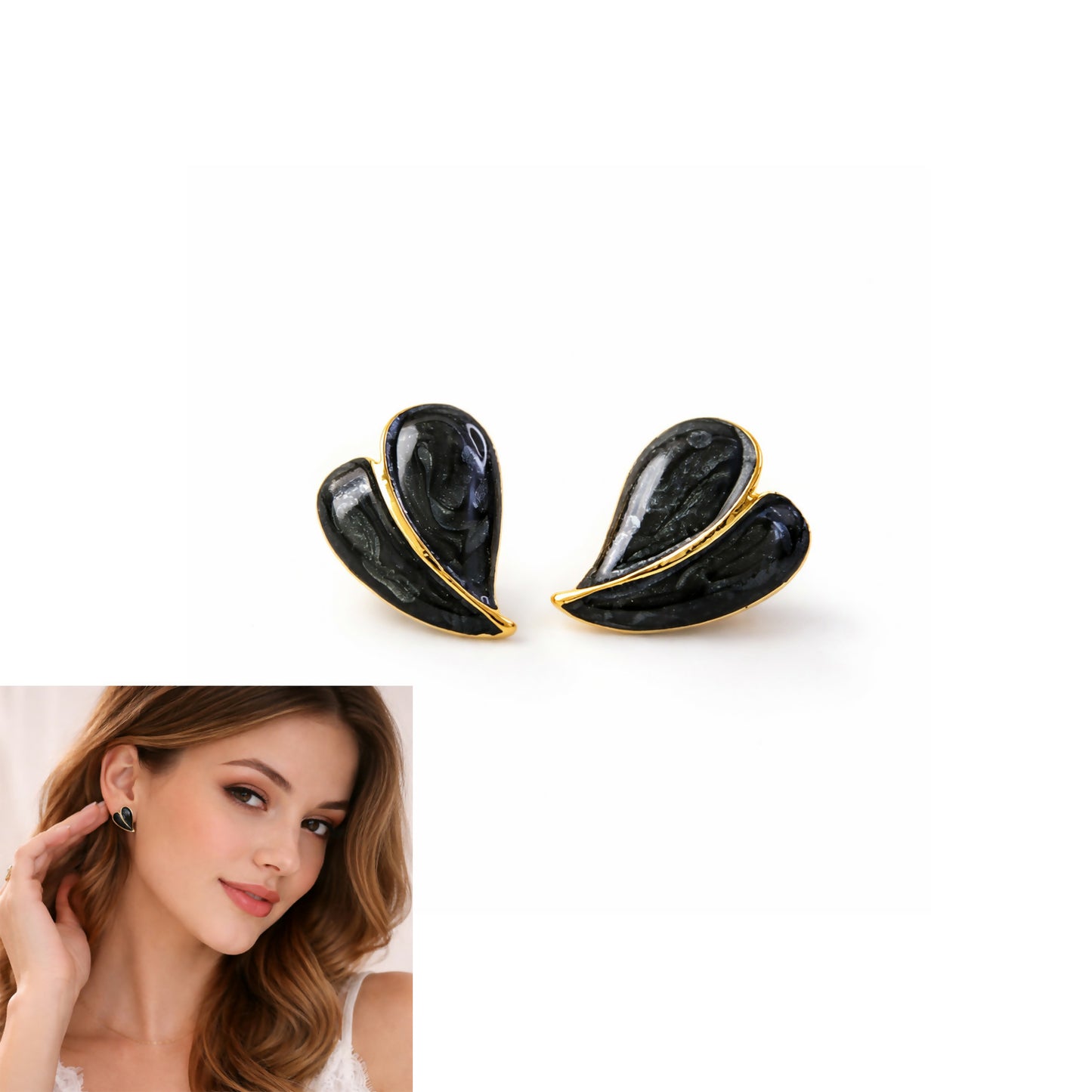 Elegant Leaf Design Stud Earrings for Women – Premium Gloss Finish Fashion Jewelry