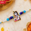 Lord Krishna Rakhi for Raksha Bandhan with Beads Design (5pcs)