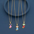 Gold Cat Pendant Necklace – Playful Enamel Charm for Style
