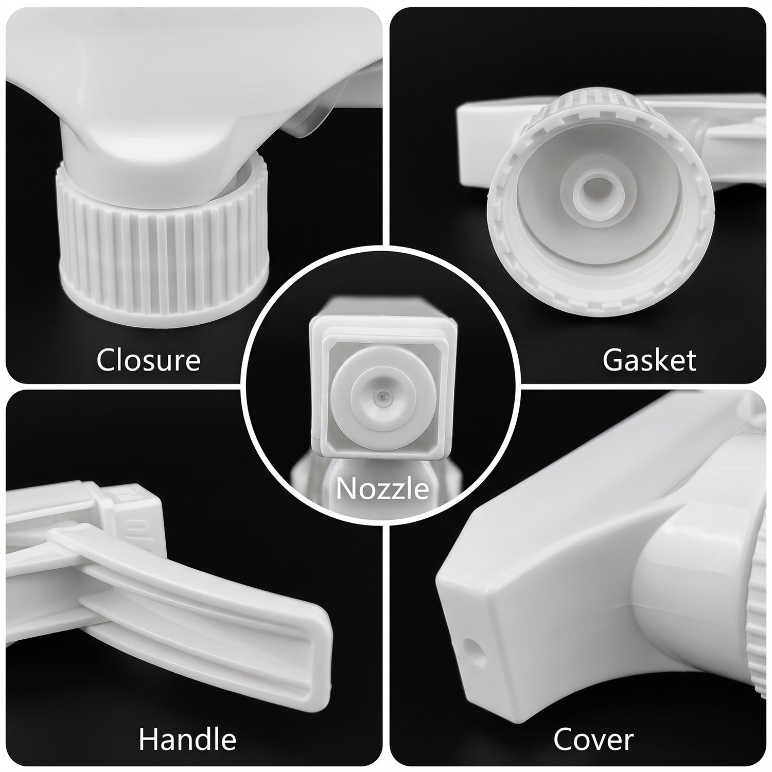 Spray Nozzle Trigger Head White Replacement Sprayer for Bottles (1 Pc)
