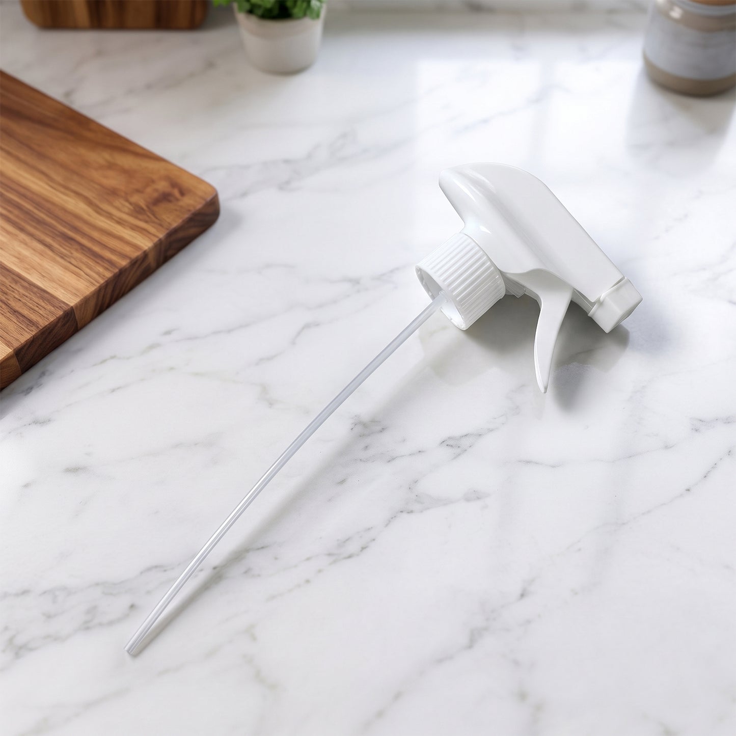 Spray Nozzle Trigger Head White Replacement Sprayer for Bottles (1 Pc)