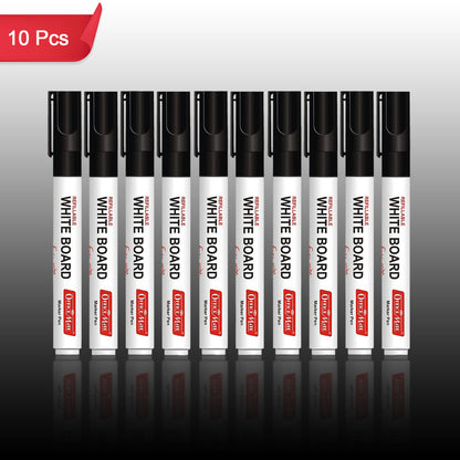 Refillable whiteboard marker pen set with bold black ink