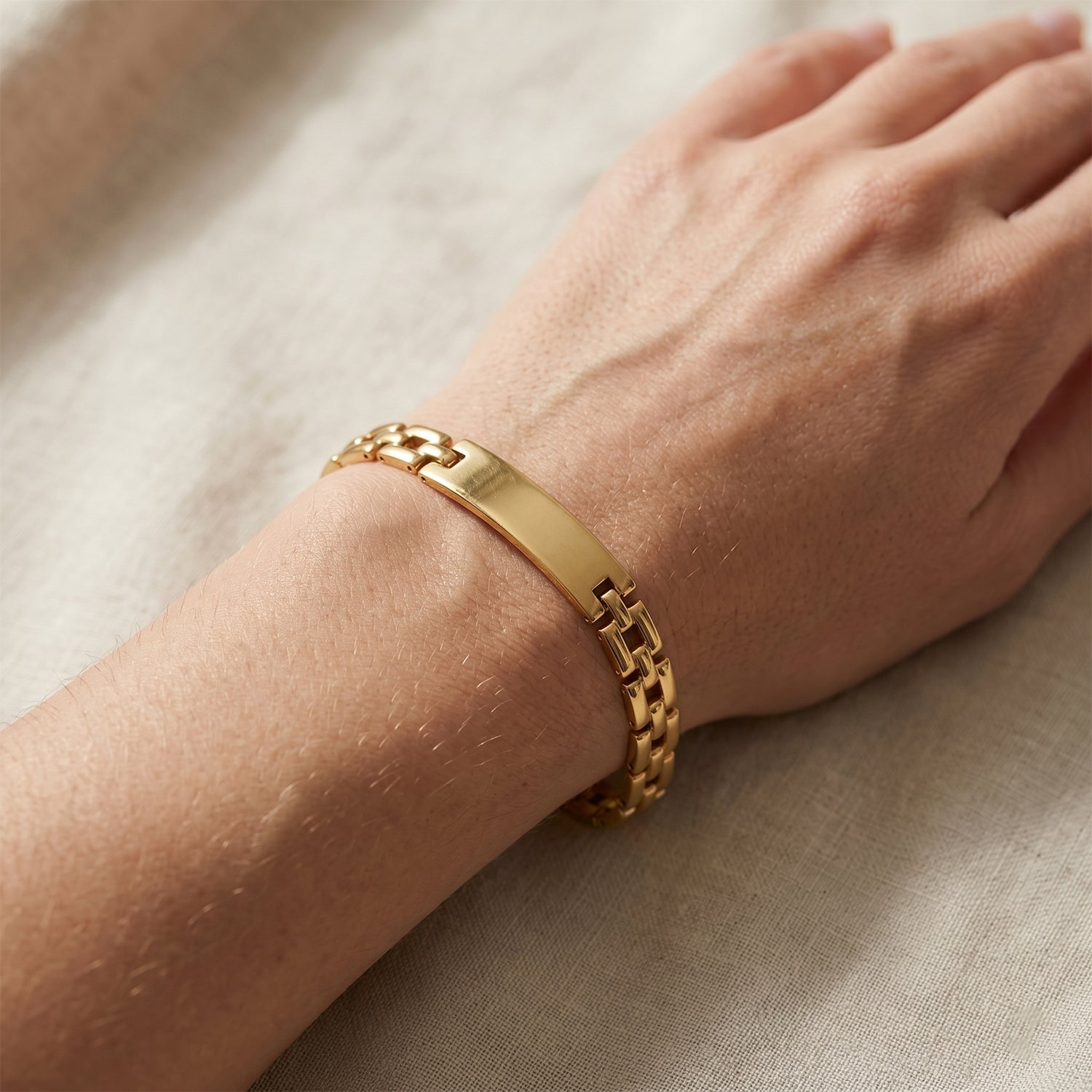 Customize Golden Bracelet Rakhi with Chocolate & Bottle Set (1 Set)