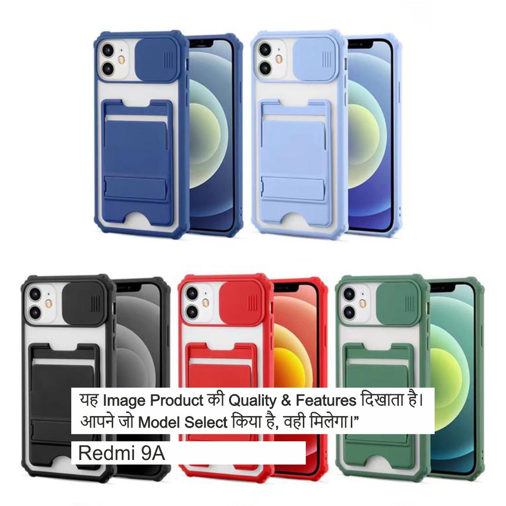 Shutter Smoke Pocket With Stand Case For Redmi 9A