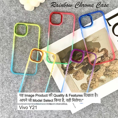 Rainbow Chrome Back Case Case For Vivo Y21
