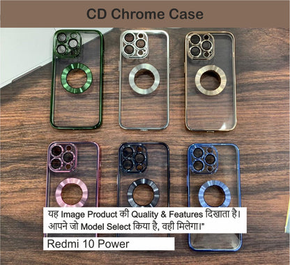 CD chrome with camera lens case Case For Redmi 10 Power