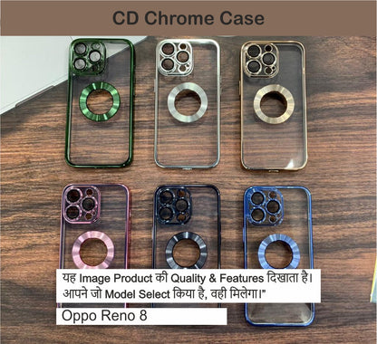 CD chrome with camera lens case Case For Oppo Reno 8