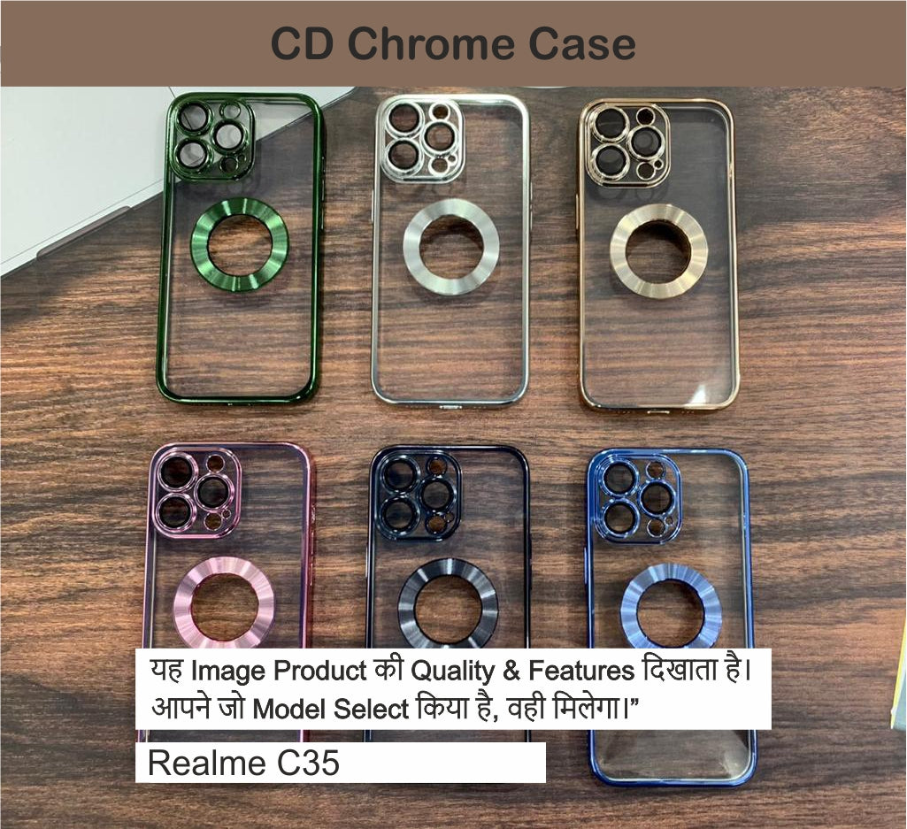 CD chrome with camera lens case Case For Realme C35