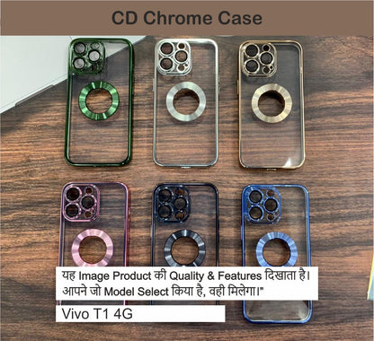 CD chrome with camera lens case Case For Vivo T1 4G