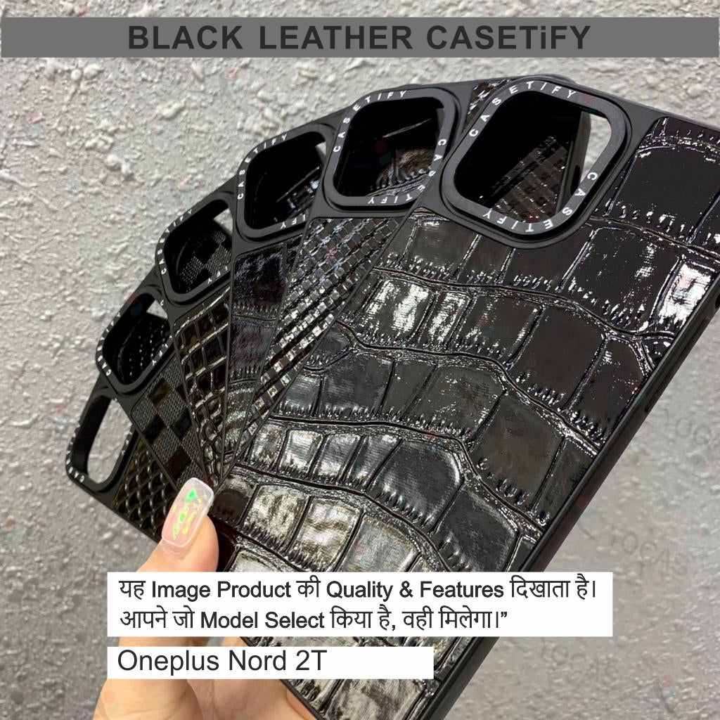 Black Leather Casetify Case Case For Oneplus Nord 2T